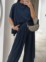 Women’s Oversized T-Shirt & Wide Leg Pants 2 Piece Lounge Set
