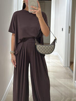 Women’s Oversized T-Shirt & Wide Leg Pants 2 Piece Lounge Set