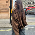 Women’s Oversized Zip Front Cropped Bomber Jacket