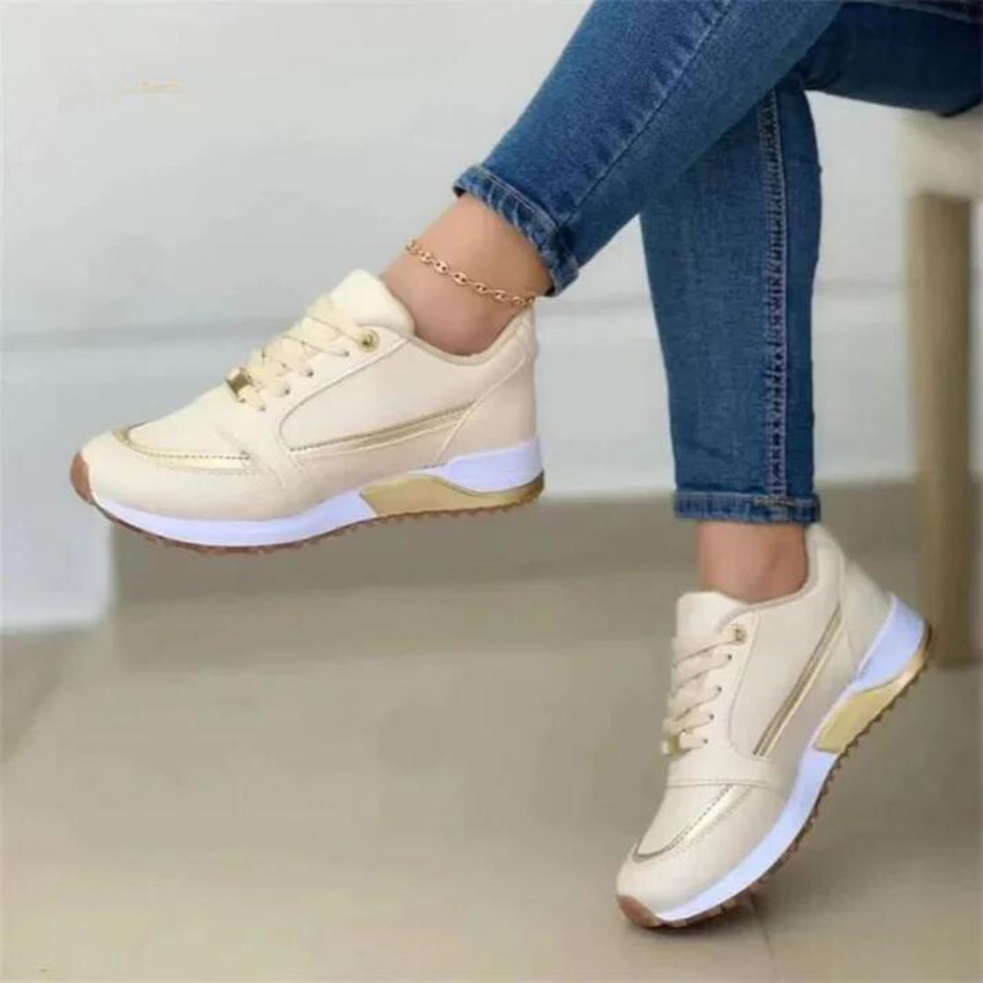 Women’s Perforated Lace Up Platform Sneakers
