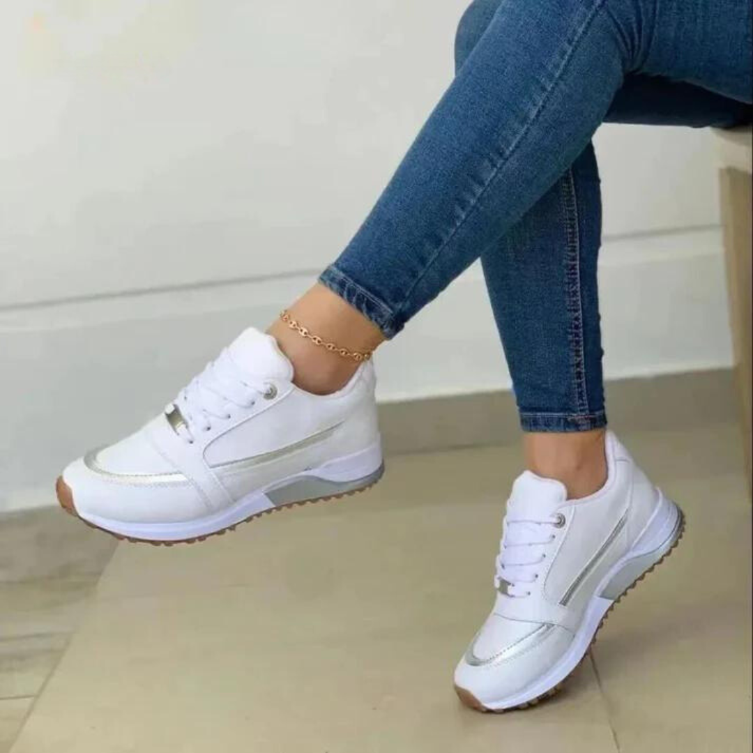 Women’s Perforated Lace Up Platform Sneakers