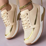 Women’s Perforated Lace Up Platform Sneakers