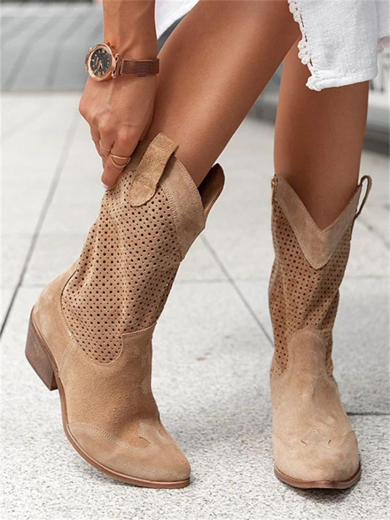 Women’s Perforated Western Mid-Calf Boots