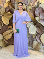 Women’s Pleated Batwing Sleeve Maxi Wedding Guest Dress