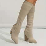 Women’s Pointed Knee High Block Heel Boots