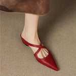 Women's Pointed Toe Cross-Strap Mule Shoes