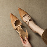 Women's Pointed Toe Cross-Strap Mule Shoes