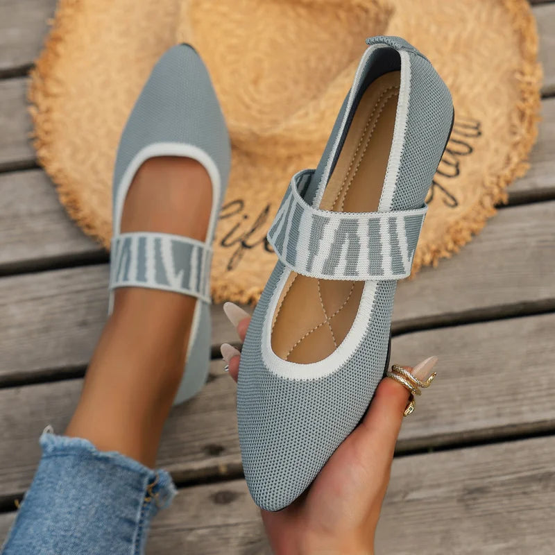 Women’s Pointed Toe Strap Flat Casual Slip On Shoes