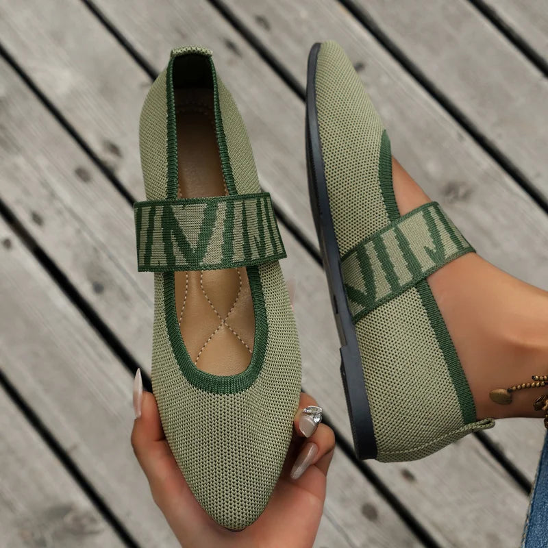 Women’s Pointed Toe Strap Flat Casual Slip On Shoes