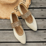 Women’s Pointed Toe Strap Flat Casual Slip On Shoes