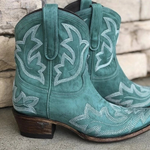 Women's Pointed Toe Western Stitching Mid Calf Boots