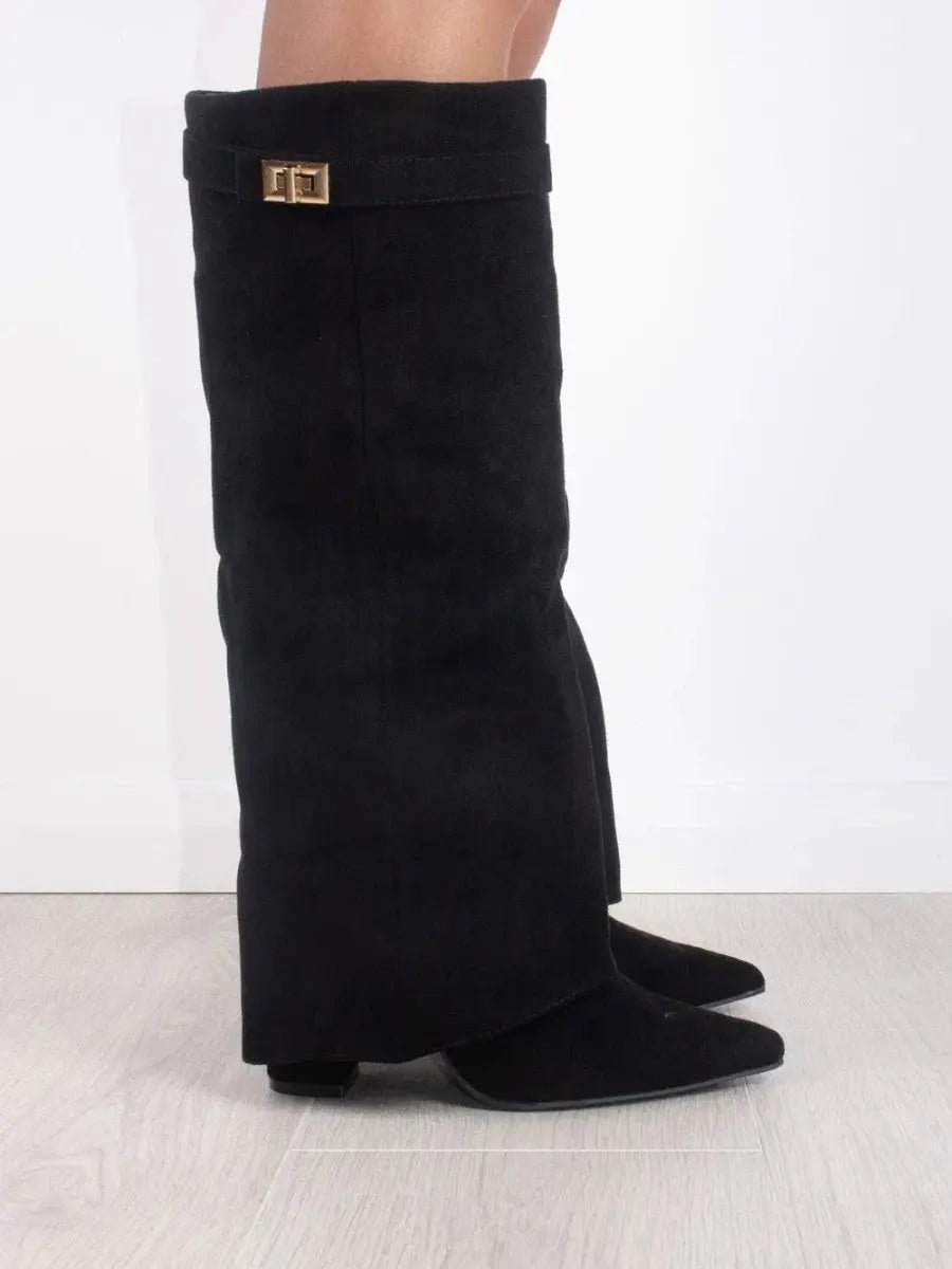 Women’s Pointed Wedge Knee High Boots