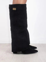 Women’s Pointed Wedge Knee High Boots