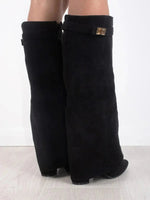 Women’s Pointed Wedge Knee High Boots