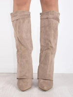 Women’s Pointed Wedge Knee High Boots