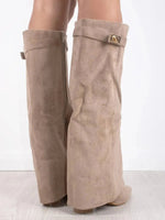 Women’s Pointed Wedge Knee High Boots
