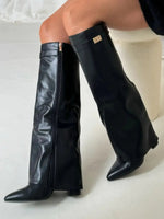 Women’s Pointed Wedge Knee High Boots