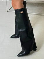 Women’s Pointed Wedge Knee High Boots