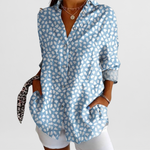 Women's Printed Button-Down Blouse