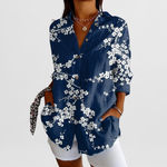 Women's Printed Button-Down Blouse