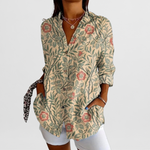 Women's Printed Button-Down Blouse
