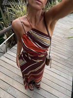 Women’s Printed Halter Maxi Wedding Guest Dress