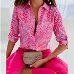 Women’s Printed Long Sleeve Button Down Blouse