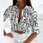 Women’s Printed Long Sleeve Button Down Blouse