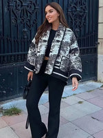 Women’s Printed Open Front Long Sleeve Jacket
