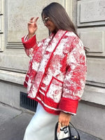 Women’s Printed Open Front Long Sleeve Jacket