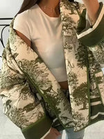 Women’s Printed Open Front Long Sleeve Jacket