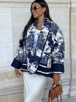 Women’s Printed Open Front Long Sleeve Jacket