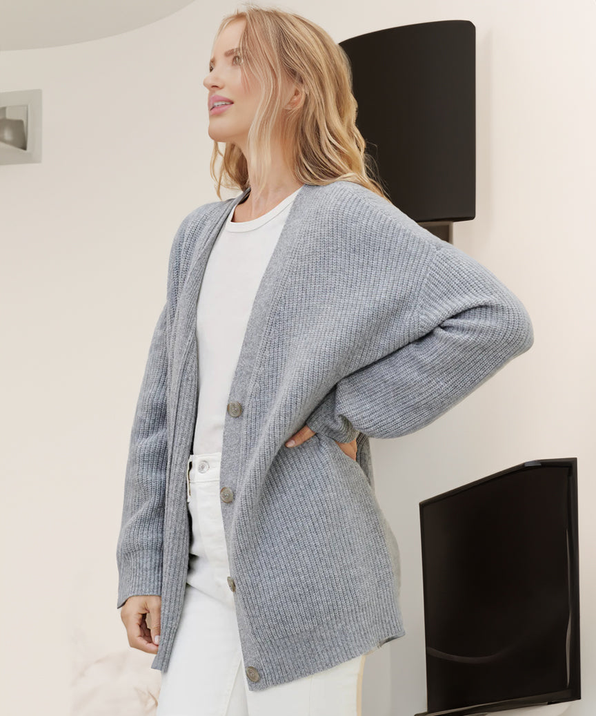 Women’s Ribbed Button Front Cardigan