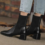 Women’s Ribbed Knit Sock Block Heel Ankle Boots