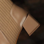 Women’s Ribbed Knit Sock Block Heel Ankle Boots