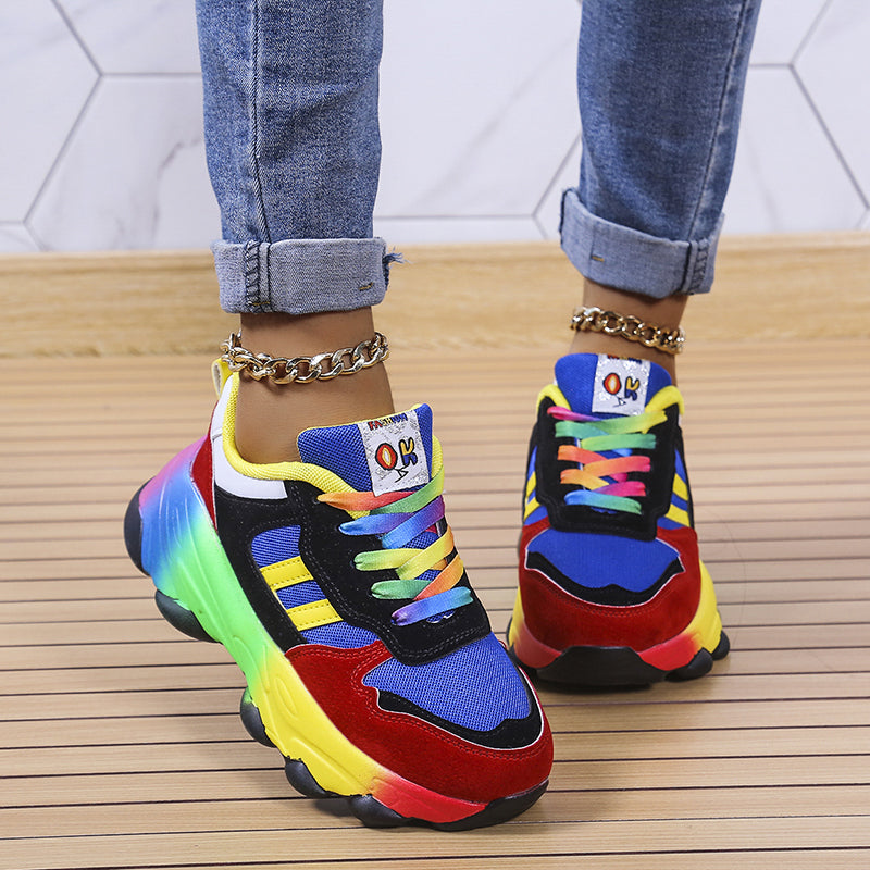 Women's Round Toe Thick Sole Sneakers