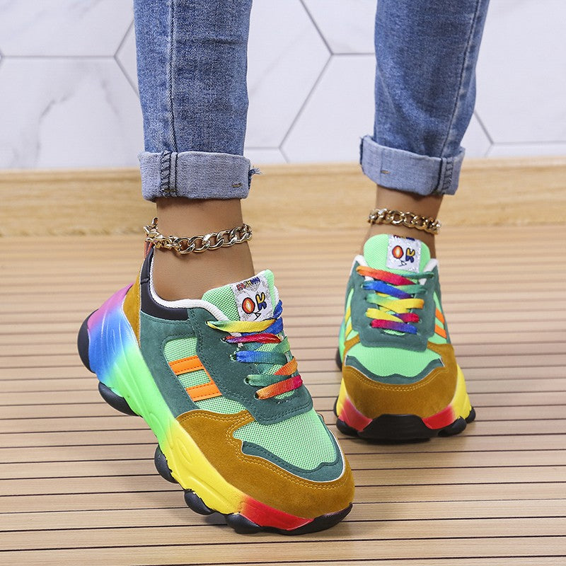 Women's Round Toe Thick Sole Sneakers