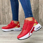 Women's Rounded Toe Lace Up Platform Sneakers