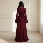 Women's Ruffle-Trim Flare-Sleeve Maxi Dress