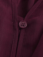 Women’s Ruffle Trim Sheer Button Front Blouse