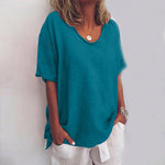 Women's Short Sleeves Loose Blouse