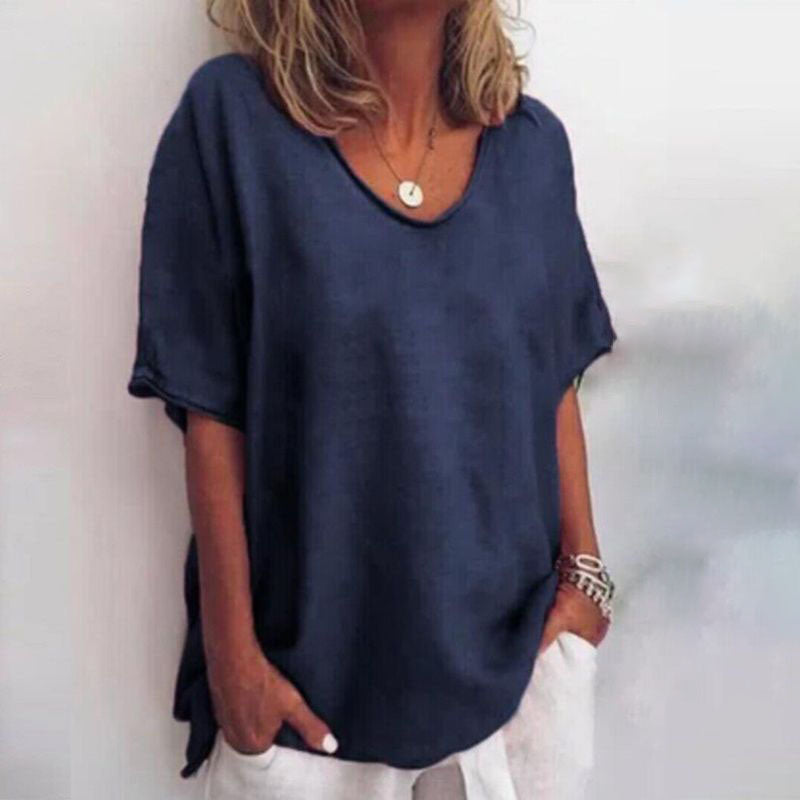 Women's Short Sleeves Loose Blouse
