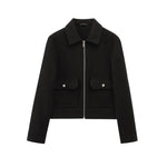 Women’s Short Zip Front Bomber Jacket