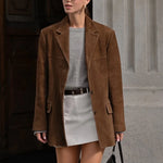 Women’s Single Breasted Button Front Blazer Jacket