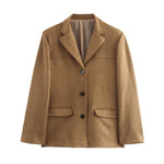 Women’s Single Breasted Button Front Blazer Jacket