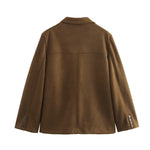 Women’s Single Breasted Button Front Blazer Jacket