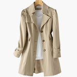 Women's Single Breasted Button-Front Trench Coat
