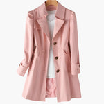 Women's Single Breasted Button-Front Trench Coat