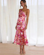 Women’s Sleeveless One-Shoulder Floral Maxi Dress