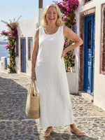 Women’s Sleeveless Scoop Neck Maxi Sundress